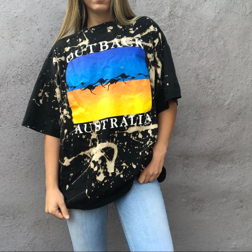 Outback Australia retro acid wash custom tee